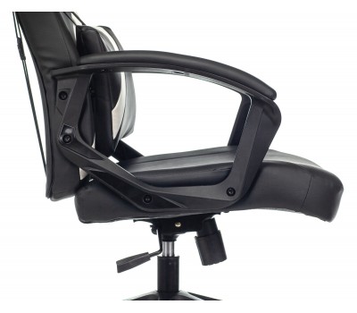 Кресло игровое Zombie DRIVER черный/белый эко.кожа с подголов. крестовина пластик