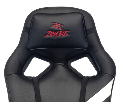 Кресло игровое Zombie DRIVER черный/белый эко.кожа с подголов. крестовина пластик
