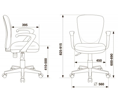 Кресло детское Бюрократ KD-W10AXSN серый 26-25 крестовина пластик пластик белый