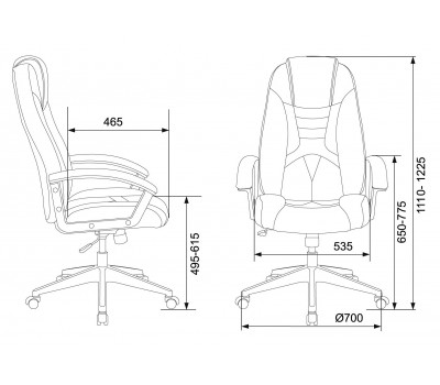 Кресло игровое Zombie Viking-8 черный эко.кожа крестовина пластик