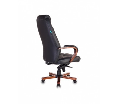 Кресло руководителя Бюрократ T-9923MAHOGANY черный кожа крестовина металл/дерево