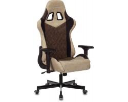 Кресло игровое Zombie VIKING 7 KNIGHT Fabric коричневый/бежевый текстиль/эко.кожа с подголов. крестовина металл-foto12