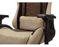 Кресло игровое Zombie VIKING 7 KNIGHT Fabric коричневый/бежевый текстиль/эко.кожа с подголов. крестовина металл-foto8