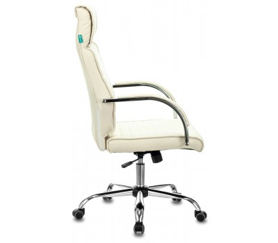 Кресло руководителя Бюрократ T-8010N слоновая кость OR-10 эко.кожа крестовина металл хром