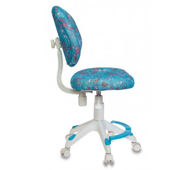 Кресло детское Бюрократ KD-W6-F голубой аквариум крестовина пластик подст.для ног пластик белый