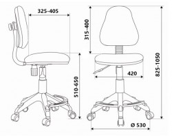 Кресло детское Бюрократ KD-4-F голубой TW-55 крестовина пластик подст.для ног-foto5