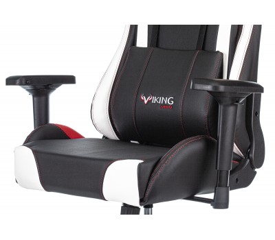 Кресло игровое Zombie VIKING TANK черный/красный/белый эко.кожа с подголов. крестовина металл