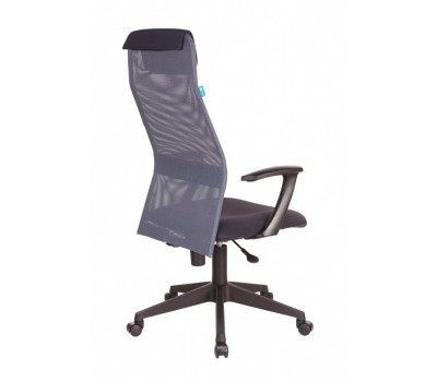 Кресло руководителя Бюрократ KB-8N темно-серый TW-04 TW-12 сетка/ткань с подголов. крестовина пластик