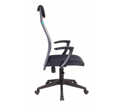 Кресло руководителя Бюрократ KB-8N темно-серый TW-04 TW-12 сетка/ткань с подголов. крестовина пластик