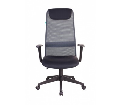 Кресло руководителя Бюрократ KB-8N темно-серый TW-04 TW-12 сетка/ткань с подголов. крестовина пластик