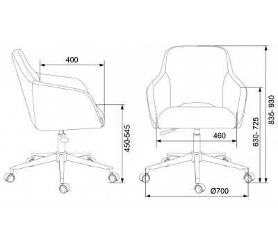 Кресло Бюрократ CH-380SL латте Italia 5 крестовина металл хром
