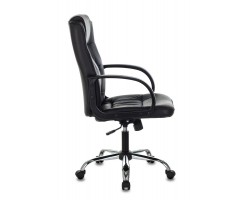 Кресло руководителя Бюрократ T-800N черный кожа крестовина металл хром-foto3