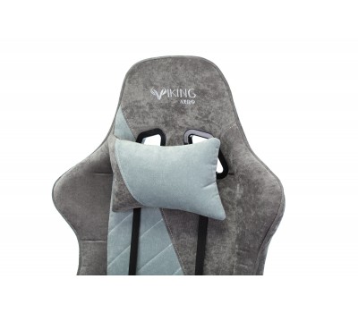 Кресло игровое Zombie VIKING X Fabric серо-голубой с подголов. крестовина пластик