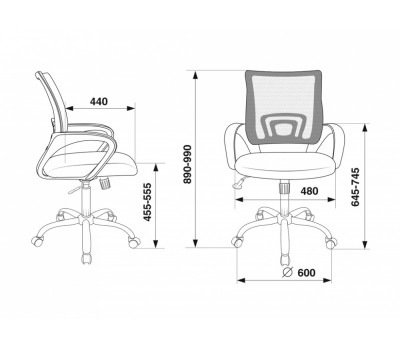 Кресло Бюрократ CH-695NSL оранжевый TW-38-3 сиденье черный TW-11 крестовина металл хром