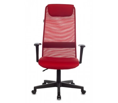 Кресло руководителя Бюрократ KB-8 красный TW-35N TW-97N сетка/ткань с подголов. крестовина пластик