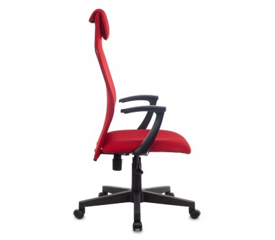 Кресло руководителя Бюрократ KB-8 красный TW-35N TW-97N сетка/ткань с подголов. крестовина пластик