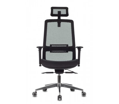 Кресло руководителя Бюрократ 821 черный сетка с подголов. крестовина алюминий