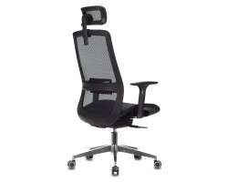 Кресло руководителя Бюрократ 821 черный сетка с подголов. крестовина алюминий-foto4