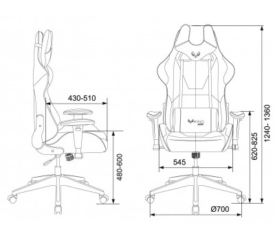 Кресло игровое Zombie VIKING 5 AERO черный/оранжевый эко.кожа с подголов. крестовина пластик