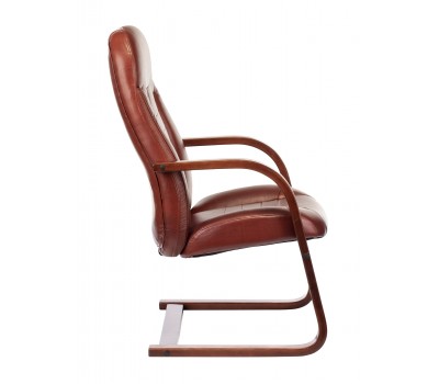 Кресло Бюрократ T-9923WALNUT-AV светло-коричневый Leather Eichel кожа полозья дерево