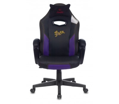 Кресло игровое Zombie HERO JOKER черный/фиолетовый эко.кожа с подголов. крестовина пластик