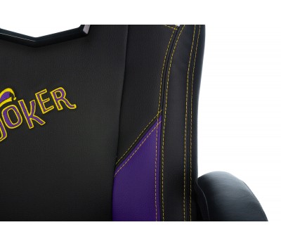 Кресло игровое Zombie HERO JOKER черный/фиолетовый эко.кожа с подголов. крестовина пластик