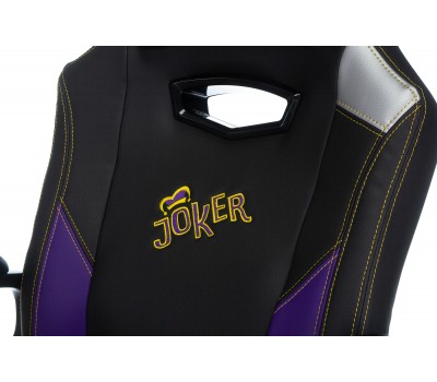 Кресло игровое Zombie HERO JOKER черный/фиолетовый эко.кожа с подголов. крестовина пластик