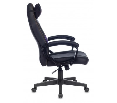 Кресло игровое Zombie HERO JOKER черный/фиолетовый эко.кожа с подголов. крестовина пластик