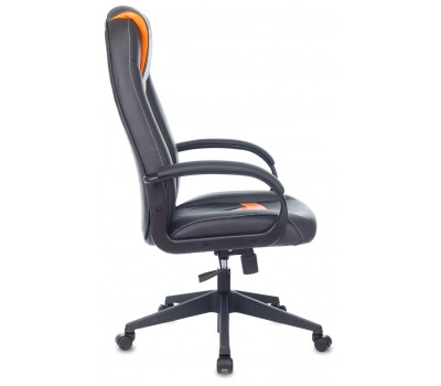Кресло игровое Zombie 8 черный/оранжевый эко.кожа крестовина пластик