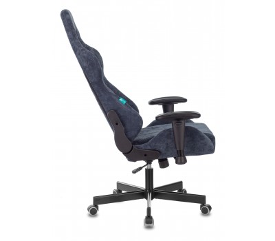 Кресло игровое Zombie VIKING KNIGHT Fabric синий Light-27 с подголов. крестовина металл