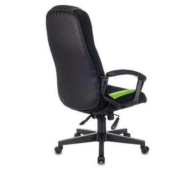 Кресло игровое Zombie 9 черный/салатовый текстиль/эко.кожа крестовина пластик
