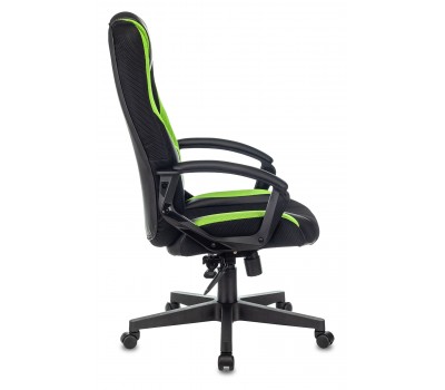 Кресло игровое Zombie 9 черный/салатовый текстиль/эко.кожа крестовина пластик