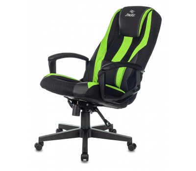 Кресло игровое Zombie 9 черный/салатовый текстиль/эко.кожа крестовина пластик