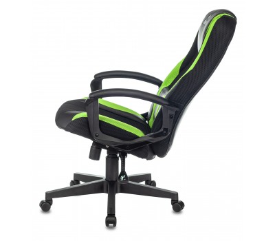 Кресло игровое Zombie 9 черный/салатовый текстиль/эко.кожа крестовина пластик