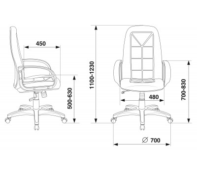 Кресло руководителя Бюрократ CH 727 черный крестовина пластик