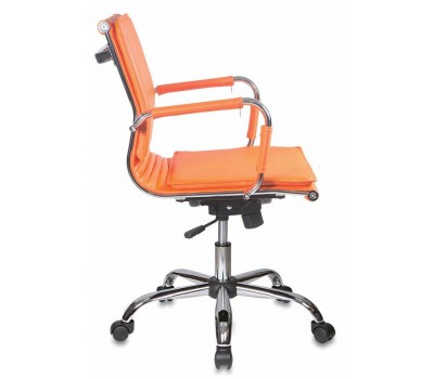 Кресло руководителя Бюрократ CH-993-Low оранжевый эко.кожа низк.спин. крестовина металл хром
