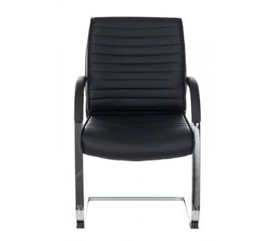 Кресло Бюрократ T-8010N-LOW-V черный Leather Black эко.кожа низк.спин. полозья металл хром