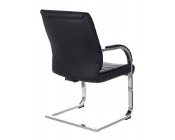 Кресло Бюрократ T-8010N-LOW-V черный Leather Black эко.кожа низк.спин. полозья металл хром-foto4