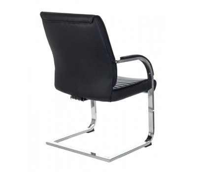 Кресло Бюрократ T-8010N-LOW-V черный Leather Black эко.кожа низк.спин. полозья металл хром