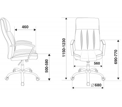 Кресло руководителя Бюрократ T-8000SL черный эко.кожа крестовина металл хром