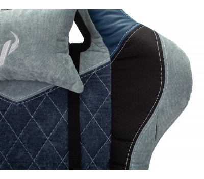 Кресло игровое Zombie VIKING 7 KNIGHT Fabric голубой текстиль/эко.кожа с подголов. крестовина металл