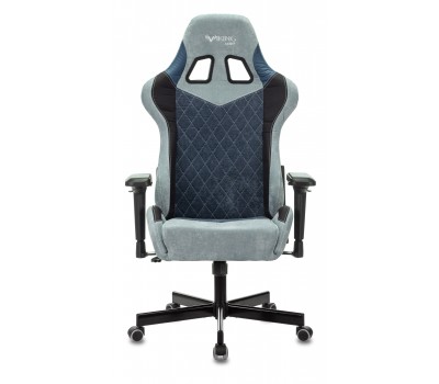 Кресло игровое Zombie VIKING 7 KNIGHT Fabric голубой текстиль/эко.кожа с подголов. крестовина металл