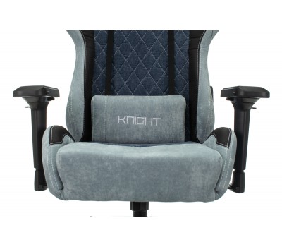 Кресло игровое Zombie VIKING 7 KNIGHT Fabric голубой текстиль/эко.кожа с подголов. крестовина металл