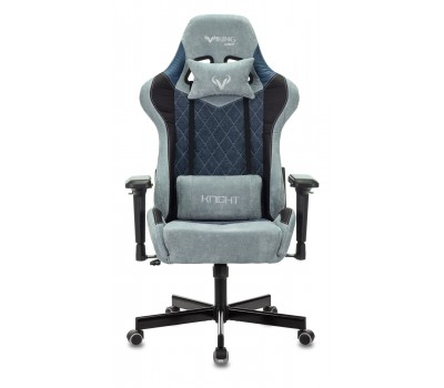 Кресло игровое Zombie VIKING 7 KNIGHT Fabric голубой текстиль/эко.кожа с подголов. крестовина металл