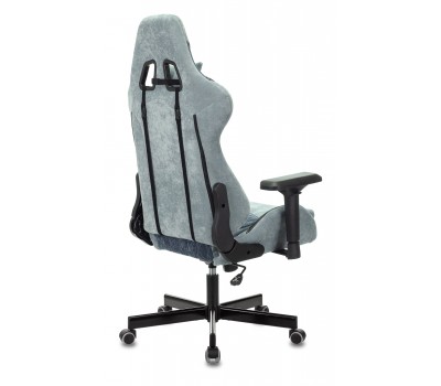 Кресло игровое Zombie VIKING 7 KNIGHT Fabric голубой текстиль/эко.кожа с подголов. крестовина металл