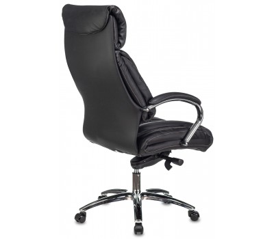 Кресло руководителя Бюрократ T-9904NSL черный кожа с подголов. крестовина металл хром