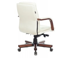 Кресло руководителя Бюрократ T-9927WALNUT-LOW слоновая кость кожа низк.спин. крестовина металл/дерево-foto4