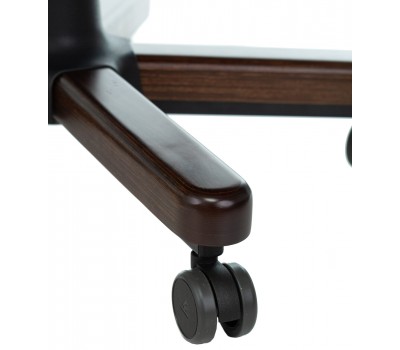 Кресло руководителя Бюрократ T-9927WALNUT горчичный кожа крестовина металл/дерево