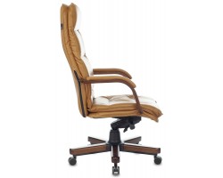 Кресло руководителя Бюрократ T-9927WALNUT горчичный кожа крестовина металл/дерево-foto3