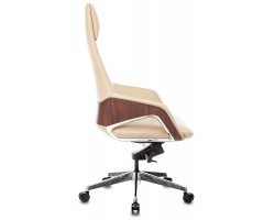 Кресло руководителя Бюрократ _DAO-2 бежевый кожа с подголов. крестовина алюминий-foto3